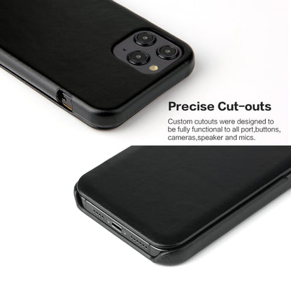For iPhone 12 mini Fierre Shann Business Magnetic Horizontal Flip Genuine Leather Case (Black) - iPhone 12 mini Cases by FIERRE SHANN | Online Shopping UK | buy2fix