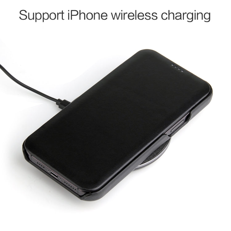 For iPhone 12 mini Fierre Shann Business Magnetic Horizontal Flip Genuine Leather Case (Black) - iPhone 12 mini Cases by FIERRE SHANN | Online Shopping UK | buy2fix