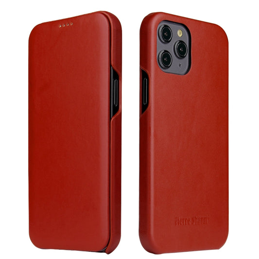 For iPhone 12 Pro Max Fierre Shann Business Magnetic Horizontal Flip Genuine Leather Case(Brown) - iPhone 12 Pro Max Cases by FIERRE SHANN | Online Shopping UK | buy2fix