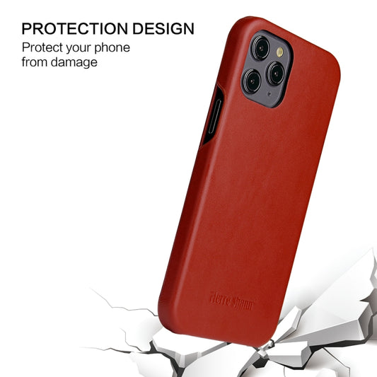 For iPhone 12 Pro Max Fierre Shann Business Magnetic Horizontal Flip Genuine Leather Case(Brown) - iPhone 12 Pro Max Cases by FIERRE SHANN | Online Shopping UK | buy2fix