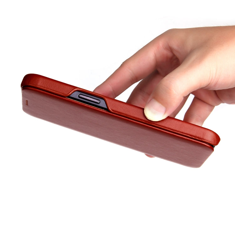 For iPhone 12 Pro Max Fierre Shann Business Magnetic Horizontal Flip Genuine Leather Case(Brown) - iPhone 12 Pro Max Cases by FIERRE SHANN | Online Shopping UK | buy2fix