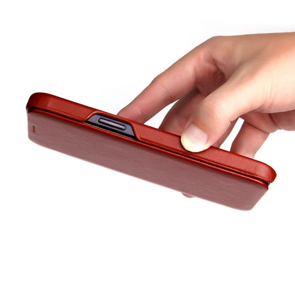 For iPhone 12 Pro Max Fierre Shann Business Magnetic Horizontal Flip Genuine Leather Case(Brown) - iPhone 12 Pro Max Cases by FIERRE SHANN | Online Shopping UK | buy2fix