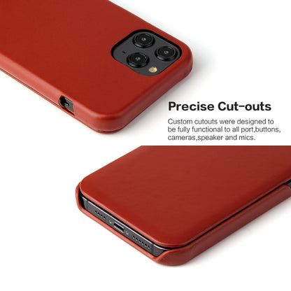 For iPhone 12 Pro Max Fierre Shann Business Magnetic Horizontal Flip Genuine Leather Case(Brown) - iPhone 12 Pro Max Cases by FIERRE SHANN | Online Shopping UK | buy2fix