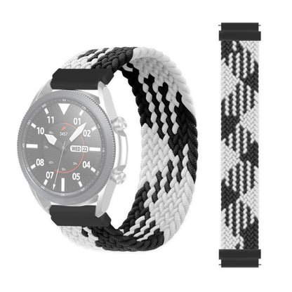 22mm Universal Nylon Weave Watch Band (Black White) - Watch Bands by buy2fix | Online Shopping UK | buy2fix