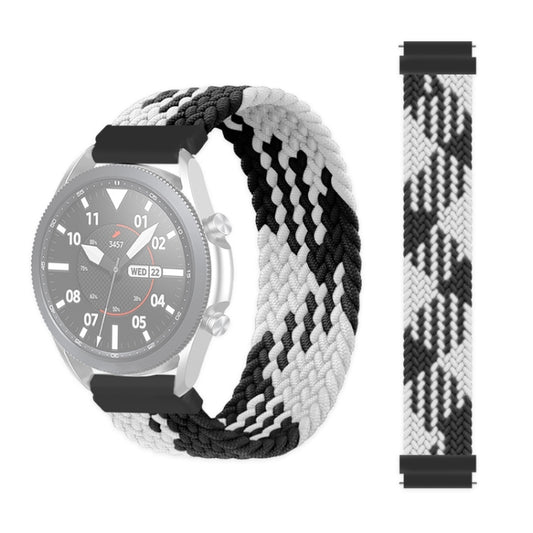 22mm Universal Nylon Weave Watch Band (Black White) - Watch Bands by buy2fix | Online Shopping UK | buy2fix