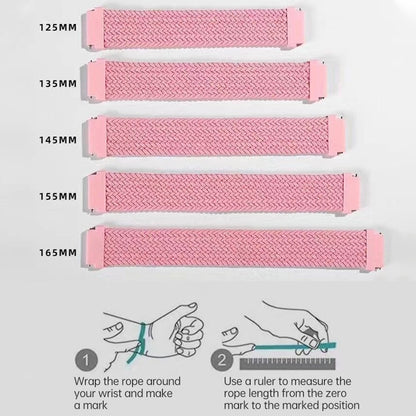 22mm Universal Nylon Weave Watch Band (Black White) - Watch Bands by buy2fix | Online Shopping UK | buy2fix