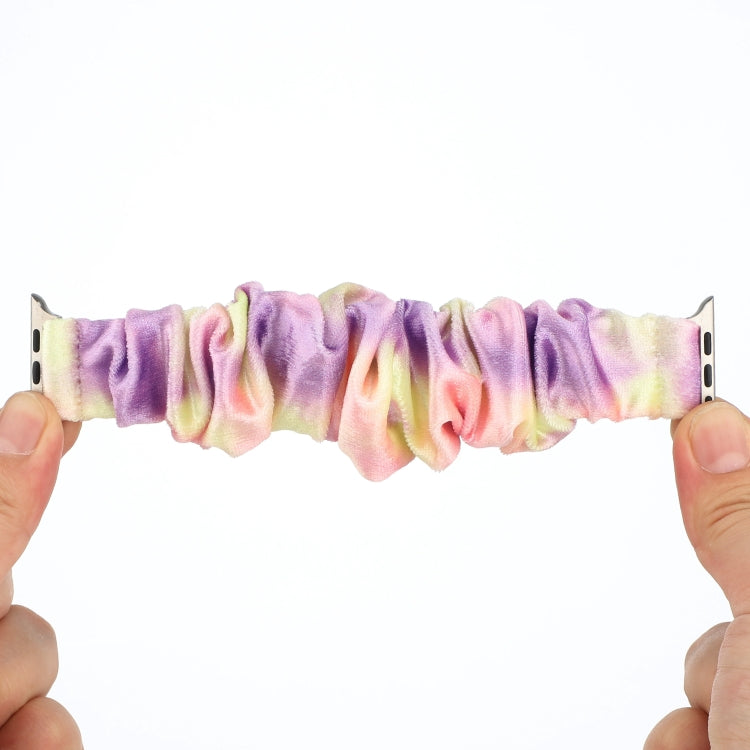 Flannel Hair Ring Strap Watch Band For Apple Watch Ultra 49mm&Watch Ultra 2 49mm / Series 9&8&7 45mm / SE 3&SE 2&6&SE&5&4 44mm / 3&2&1 42mm(2) by buy2fix