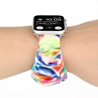 Flannel Hair Ring Strap Watch Band For Apple Watch Ultra 49mm&Watch Ultra 2 49mm / Series 9&8&7 45mm / SE 3&SE 2&6&SE&5&4 44mm / 3&2&1 42mm(4) by buy2fix