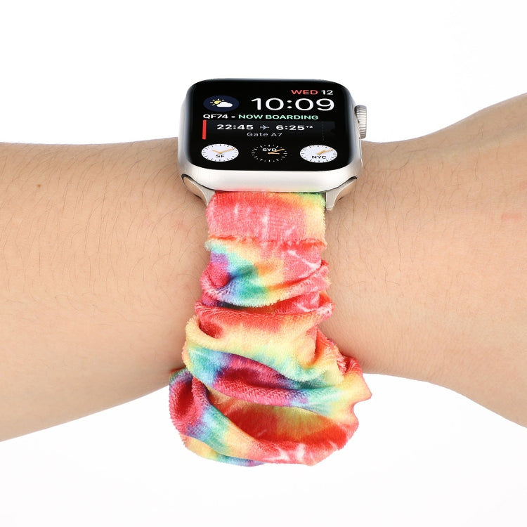 Flannel Hair Ring Strap Watch Band For Apple Watch Ultra 49mm&Watch Ultra 2 49mm / Series 9&8&7 45mm / SE 3&SE 2&6&SE&5&4 44mm / 3&2&1 42mm(6) by buy2fix