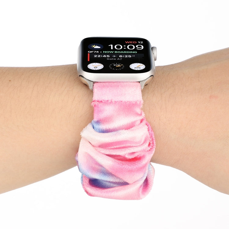 Flannel Hair Ring Strap Watch Band For Apple Watch Ultra 49mm&Watch Ultra 2 49mm / Series 9&8&7 45mm / SE 3&SE 2&6&SE&5&4 44mm / 3&2&1 42mm(10) by buy2fix