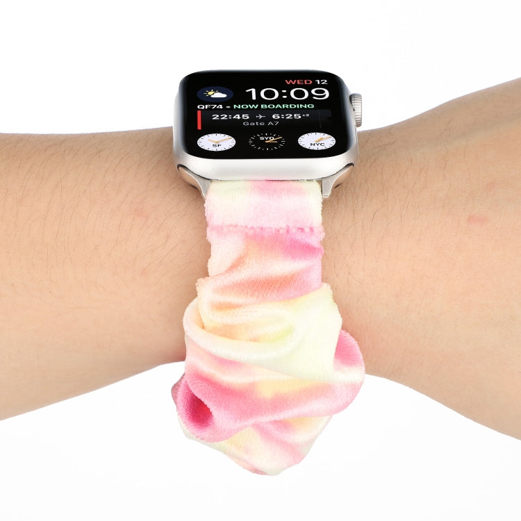 Flannel Hair Ring Strap Watch Band For Apple Watch Series 9&8&7 41mm / SE 3&SE 2&6&SE&5&4 40mm / 3&2&1 38mm(1) by buy2fix