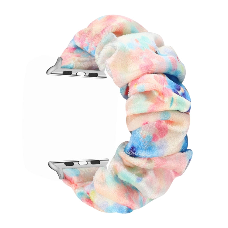 Flannel Hair Ring Strap Watch Band For Apple Watch Series 9&8&7 41mm / SE 3&SE 2&6&SE&5&4 40mm / 3&2&1 38mm(3) by buy2fix