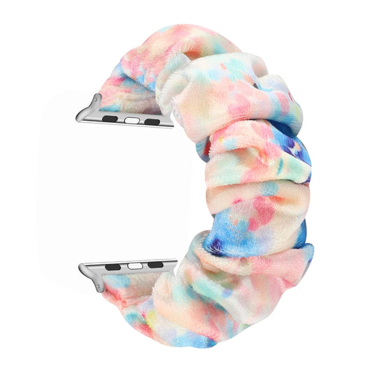 Flannel Hair Ring Strap Watch Band For Apple Watch Series 9&8&7 41mm / SE 3&SE 2&6&SE&5&4 40mm / 3&2&1 38mm(3) by buy2fix