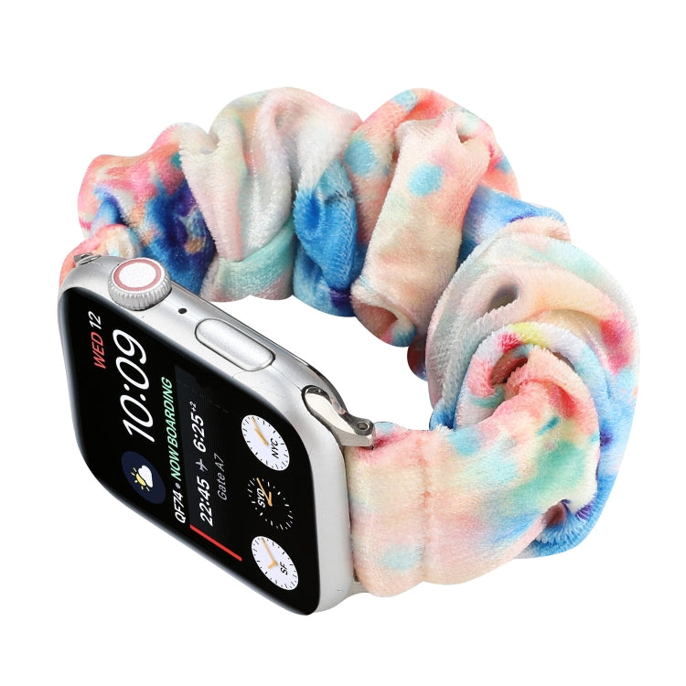 Flannel Hair Ring Strap Watch Band For Apple Watch Series 9&8&7 41mm / SE 3&SE 2&6&SE&5&4 40mm / 3&2&1 38mm(3) by buy2fix