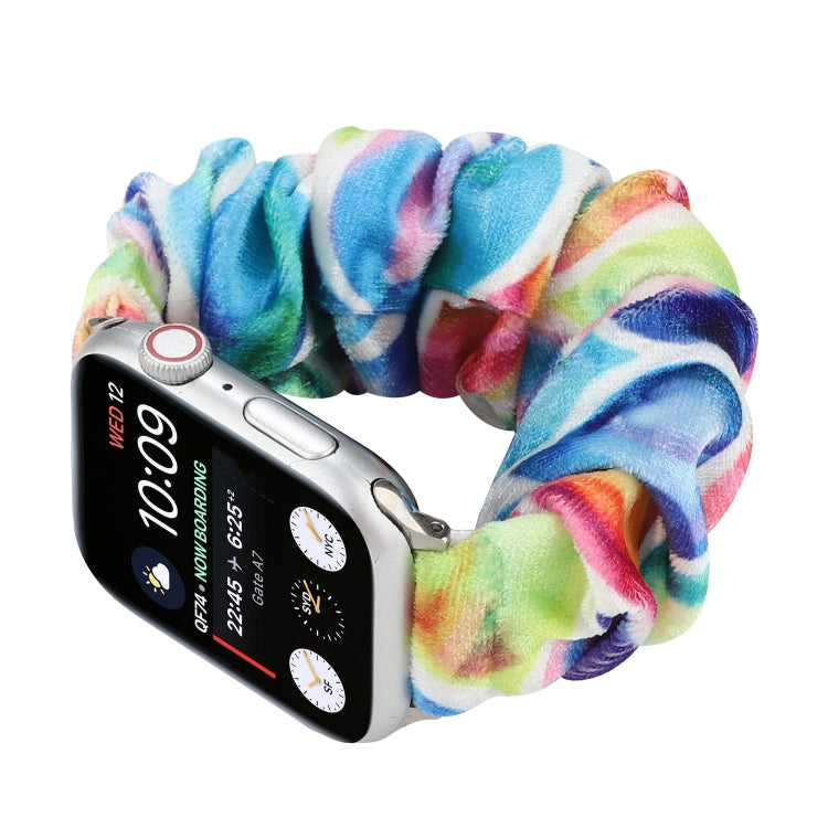 Flannel Hair Ring Strap Watch Band For Apple Watch Series 9&8&7 41mm / SE 3&SE 2&6&SE&5&4 40mm / 3&2&1 38mm(4) by buy2fix