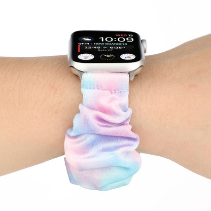 Flannel Hair Ring Strap Watch Band For Apple Watch Series 7 41mm / 6 & SE & 5 & 4 40mm / 3 & 2 & 1 38mm(5) by buy2fix