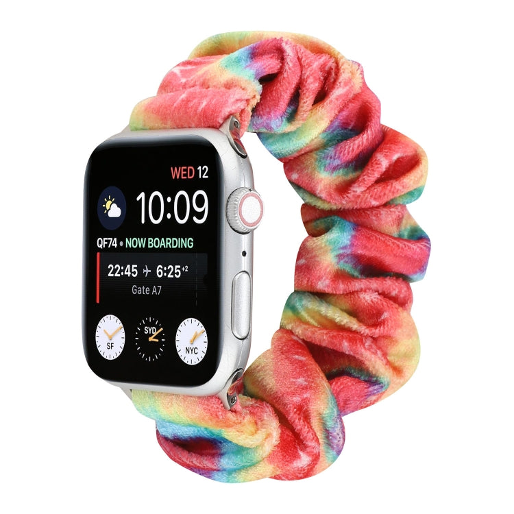 Flannel Hair Ring Strap Watch Band For Apple Watch Series 9&8&7 41mm / SE 3&SE 2&6&SE&5&4 40mm / 3&2&1 38mm(6) by buy2fix