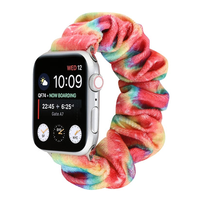 Flannel Hair Ring Strap Watch Band For Apple Watch Series 9&8&7 41mm / SE 3&SE 2&6&SE&5&4 40mm / 3&2&1 38mm(6) by buy2fix