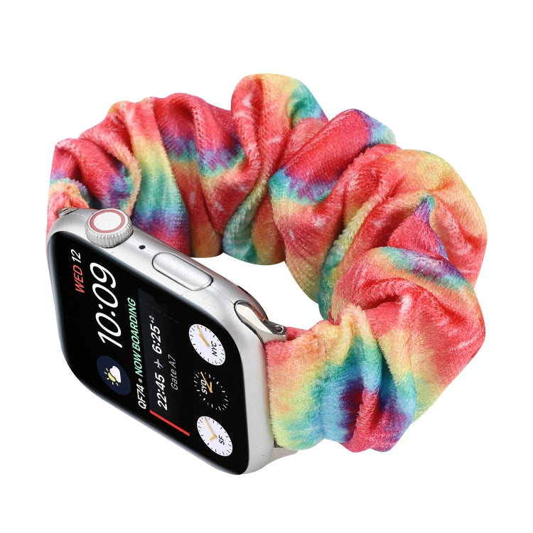 Flannel Hair Ring Strap Watch Band For Apple Watch Series 9&8&7 41mm / SE 3&SE 2&6&SE&5&4 40mm / 3&2&1 38mm(6) by buy2fix