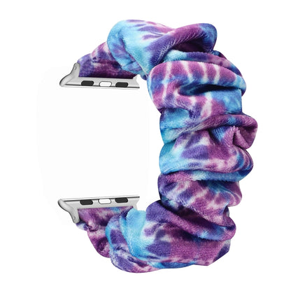 Flannel Hair Ring Strap Watch Band For Apple Watch Series 9&8&7 41mm / SE 3&SE 2&6&SE&5&4 40mm / 3&2&1 38mm(7) by buy2fix