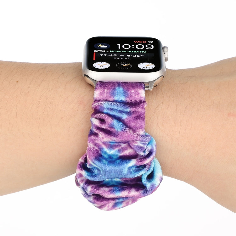 Flannel Hair Ring Strap Watch Band For Apple Watch Series 9&8&7 41mm / SE 3&SE 2&6&SE&5&4 40mm / 3&2&1 38mm(7) by buy2fix