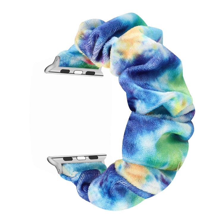 Flannel Hair Ring Strap Watch Band For Apple Watch Series 9&8&7 41mm / SE 3&SE 2&6&SE&5&4 40mm / 3&2&1 38mm(11) by buy2fix