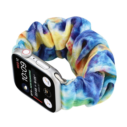 Flannel Hair Ring Strap Watch Band For Apple Watch Series 9&8&7 41mm / SE 3&SE 2&6&SE&5&4 40mm / 3&2&1 38mm(11) by buy2fix