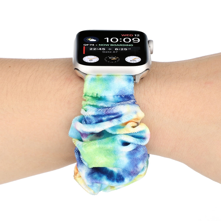 Flannel Hair Ring Strap Watch Band For Apple Watch Series 9&8&7 41mm / SE 3&SE 2&6&SE&5&4 40mm / 3&2&1 38mm(11) by buy2fix