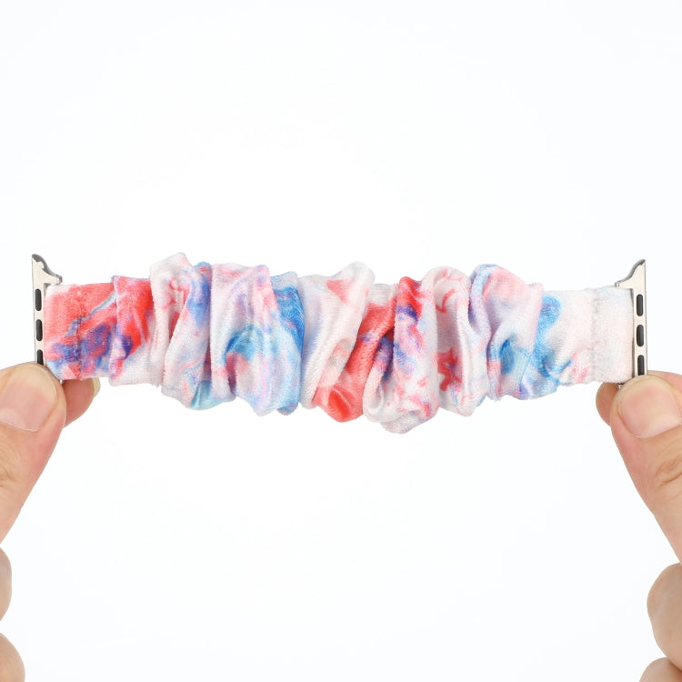 Flannel Hair Ring Strap Watch Band For Apple Watch Series 9&8&7 41mm / SE 3&SE 2&6&SE&5&4 40mm / 3&2&1 38mm(12) by buy2fix