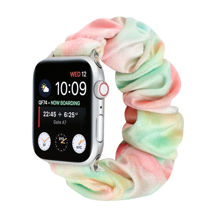 Flannel Hair Ring Strap Watch Band For Apple Watch Series 9&8&7 41mm / SE 3&SE 2&6&SE&5&4 40mm / 3&2&1 38mm(13) by buy2fix