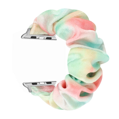 Flannel Hair Ring Strap Watch Band For Apple Watch Series 9&8&7 41mm / SE 3&SE 2&6&SE&5&4 40mm / 3&2&1 38mm(13) by buy2fix