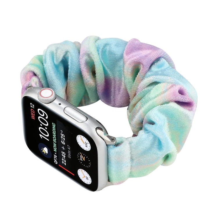 Flannel Hair Ring Strap Watch Band For Apple Watch Series 9&8&7 41mm / SE 3&SE 2&6&SE&5&4 40mm / 3&2&1 38mm(14) by buy2fix