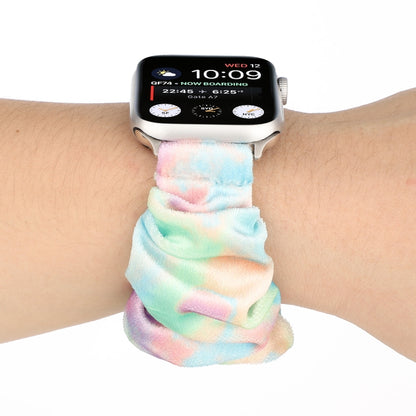 Flannel Hair Ring Strap Watch Band For Apple Watch Series 9&8&7 41mm / SE 3&SE 2&6&SE&5&4 40mm / 3&2&1 38mm(14) by buy2fix