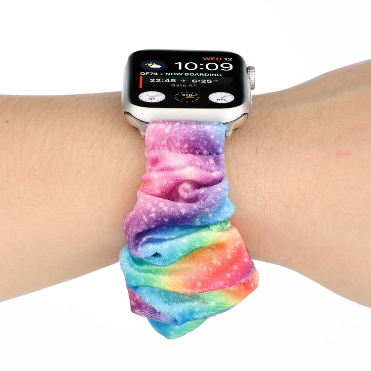 Flannel Hair Ring Strap Watch Band For Apple Watch Series 9&8&7 41mm / SE 3&SE 2&6&SE&5&4 40mm / 3&2&1 38mm(16) by buy2fix