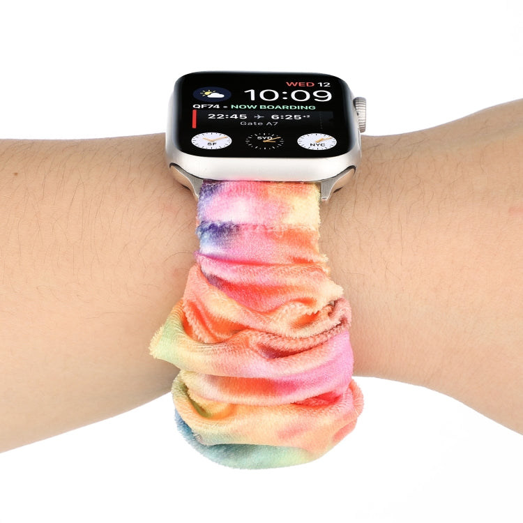 Flannel Hair Ring Strap Watch Band For Apple Watch Series 9&8&7 41mm / SE 3&SE 2&6&SE&5&4 40mm / 3&2&1 38mm(17) by buy2fix