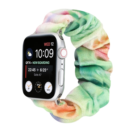 Flannel Hair Ring Strap Watch Band For Apple Watch Series 9&8&7 41mm / SE 3&SE 2&6&SE&5&4 40mm / 3&2&1 38mm(18) by buy2fix