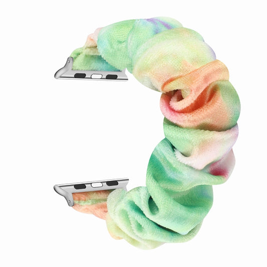 Flannel Hair Ring Strap Watch Band For Apple Watch Series 9&8&7 41mm / SE 3&SE 2&6&SE&5&4 40mm / 3&2&1 38mm(18) by buy2fix