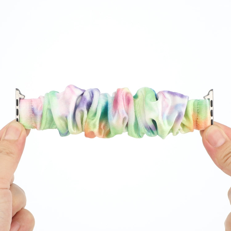 Flannel Hair Ring Strap Watch Band For Apple Watch Series 9&8&7 41mm / SE 3&SE 2&6&SE&5&4 40mm / 3&2&1 38mm(18) by buy2fix