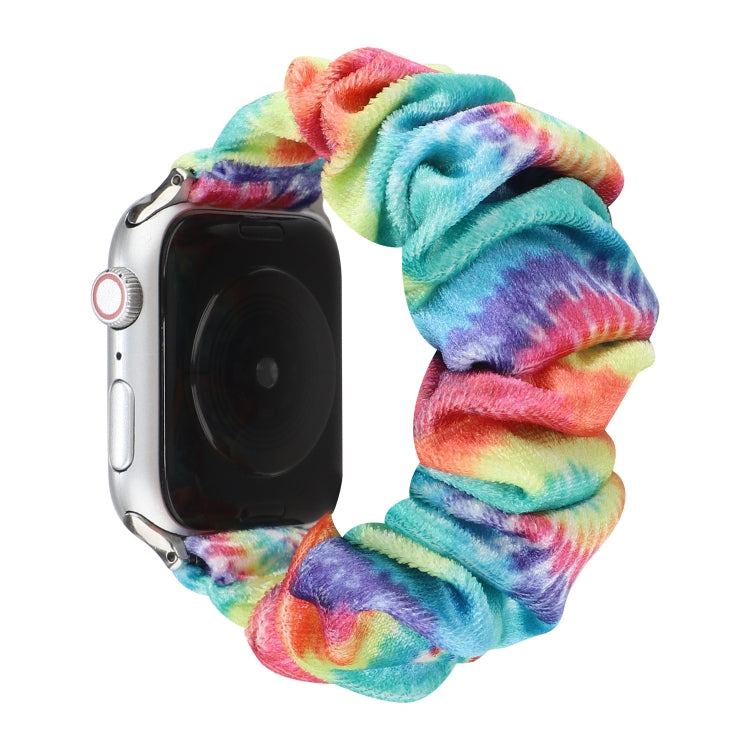 Flannel Hair Ring Strap Watch Band For Apple Watch Series 9&8&7 41mm / SE 3&SE 2&6&SE&5&4 40mm / 3&2&1 38mm(19) by buy2fix