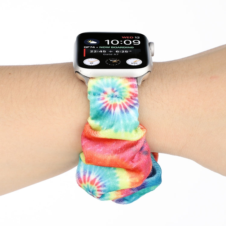 Flannel Hair Ring Strap Watch Band For Apple Watch Series 9&8&7 41mm / SE 3&SE 2&6&SE&5&4 40mm / 3&2&1 38mm(19) by buy2fix