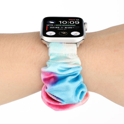 Flannel Hair Ring Strap Watch Band For Apple Watch Series 9&8&7 41mm / SE 3&SE 2&6&SE&5&4 40mm / 3&2&1 38mm(20) by buy2fix