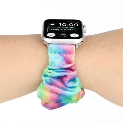 Flannel Hair Ring Strap Watch Band For Apple Watch Series 9&8&7 41mm / SE 3&SE 2&6&SE&5&4 40mm / 3&2&1 38mm(21) by buy2fix