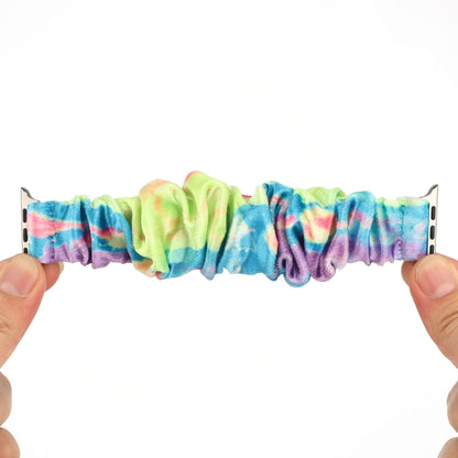 Flannel Hair Ring Strap Watch Band For Apple Watch Series 9&8&7 41mm / SE 3&SE 2&6&SE&5&4 40mm / 3&2&1 38mm(22) by buy2fix