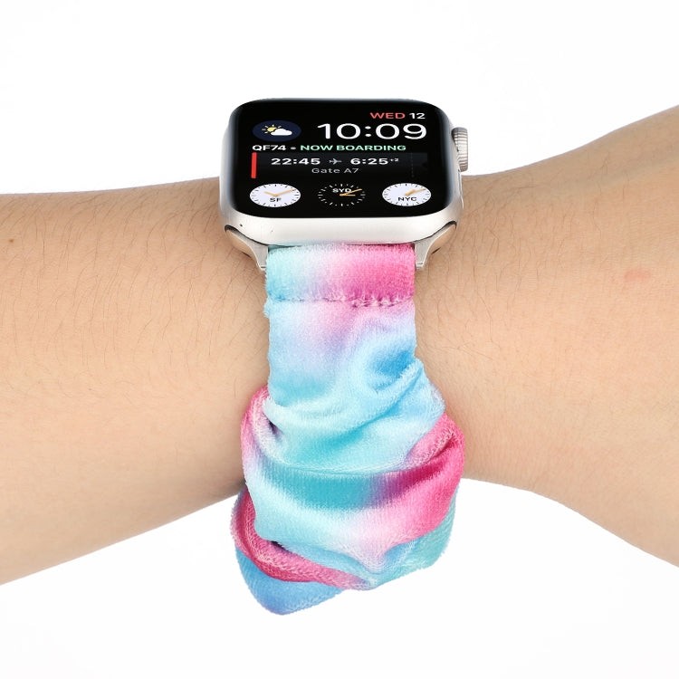 Flannel Hair Ring Strap Watch Band For Apple Watch Series 9&8&7 41mm / SE 3&SE 2&6&SE&5&4 40mm / 3&2&1 38mm(23) by buy2fix