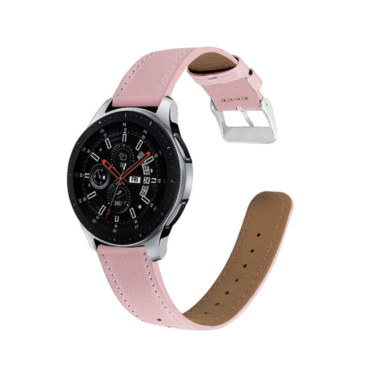 For Samsung Galaxy Watch 42mm Round Tail Genuine Leather Watch Band(Pink) - Watch Bands by buy2fix | Online Shopping UK | buy2fix