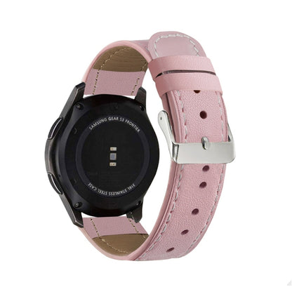 For Samsung Galaxy Watch 42mm Round Tail Genuine Leather Watch Band(Pink) - Watch Bands by buy2fix | Online Shopping UK | buy2fix