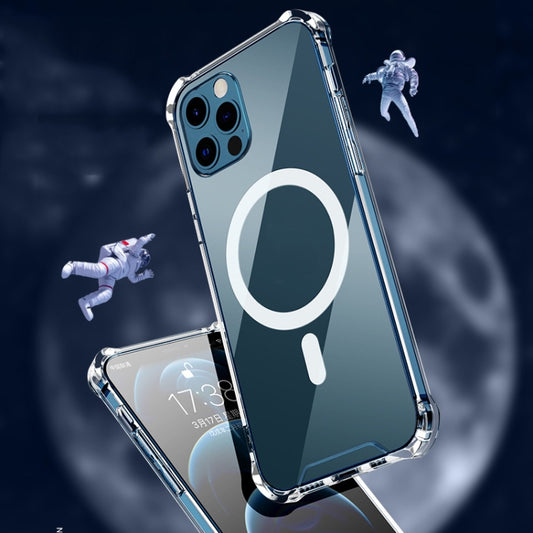 For iPhone 11 Pro Magsafe Case Clear Four-corner Airbag Shockproof Case with Magnetic (Transparent) - iPhone 11 Pro Cases by buy2fix | Online Shopping UK | buy2fix