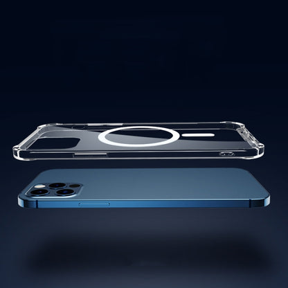 For iPhone 11 Pro Magsafe Case Clear Four-corner Airbag Shockproof Case with Magnetic (Transparent) - iPhone 11 Pro Cases by buy2fix | Online Shopping UK | buy2fix