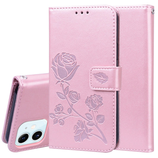 For iPhone 12 Rose Embossed Horizontal Flip PU Leather Case with Holder & Card Slots & Wallet(Rose Red) - iPhone 12 / 12 Pro Cases by buy2fix | Online Shopping UK | buy2fix