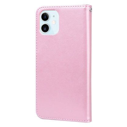 For iPhone 12 Rose Embossed Horizontal Flip PU Leather Case with Holder & Card Slots & Wallet(Rose Red) - iPhone 12 / 12 Pro Cases by buy2fix | Online Shopping UK | buy2fix